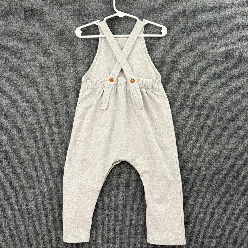Nordstrom Baby French Terry Jumpsuit Overalls 18-24 Months Gray Organic Cotton - Picture 3 of 7
